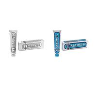 Marvis Dentifricio per Fumatori con Menta Sbiancante, 85 ml & Dentifricio Aquatic Mint, 85ml