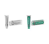 Marvis Dentifricio per Fumatori con Menta Sbiancante, 85 ml & Dentifricio Strong Mint, 85ml