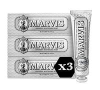 Marvis Smokers Whitening Mint Dentifricio, 3 × 85 ml, Dentifricio sbiancante favorisce uno sbiancamento naturale dei denti, dentifricio rimuove la placca e dona freschezza duratura