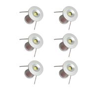 MARVIX 6 mini faretti LED da 12 V, 0,5 W, IP65, impermeabili, luce bianca calda, 3000 K, per roulotte, camper, barche o downlight