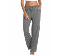 Marvmys Pantaloni da Pigiama Donna Lunghi con Tasche Vita Elasticizzata | Pantaloni da notte donna dalla linea ampia con vita regolabile e tasche laterali ideali per dormire e rilassarsi a casa