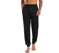 Marvmys Pantaloni Pigiama Uomo Lunghi con Coulisse e Fondo Elasticizzato | Pantaloni da notte uomo dal taglio rilassato con vita regolabile e polsini alla caviglia ideali per dormire e stare a casa