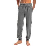 Marvmys Pantaloni Pigiama Uomo Lunghi con Coulisse e Fondo Elasticizzato | Pantaloni da notte uomo dal taglio rilassato con vita regolabile e polsini alla caviglia ideali per dormire e stare a casa