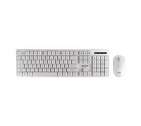 MARVO WS005-WH - Mouse wireless per tastiera da gioco e ufficio, layout inglese QWERTY 1600 DPI, tastiera a membrana, colore: Bianco