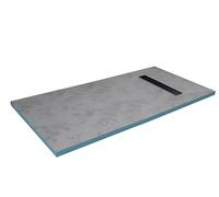 MARWELL Elemento doccia 90 x 160 x 4 cm direttamente piastrellabile con canalina di scarico integrata e scarico orizzontale - montaggio a pavimento e senza barriere - pendenza integrata
