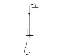 Marwell Set doccia classico nero 88 - 118 x 20 cm - asta doccia regolabile - doccia a pioggia - doccetta con tubo