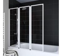 MARWELL Premium White Divisorio per Vasca da Bagno, Bianco, 3-teilig, 125 x 143 cm