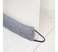 Marwood Paraspifferi sotto porta, 76 cm, per porte e finestre, paraspifferi ponderato per porta d'ingresso, blocco del rumore per la parte inferiore della porta con passanti per appenderlo, grigio,