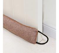 Marwood Paraspifferi sotto porta, 96 cm, per porte e finestre, paraspifferi ponderato per porta d'ingresso, blocco del rumore, per la parte inferiore della porta con passanti per appenderlo, marrone,