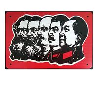 Marx, Enckes, Lenin, Stalin, Mao Zedong Communist Leader Poster CCCP Targa in latta Pittura Man Cave Bar Pub Club Targa in metallo 20 x 30 cm