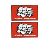 Marx Enx Lenin - 2 spille quadrate a forma di leader comunista, in lega, 3 cm, in metallo, senza pietre preziose, 3cm(1.2"), Metallo, Nessuna pietra preziosa