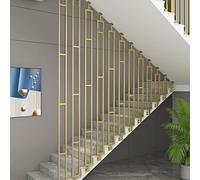 MARXAN Balaustre per Scale, corrimano a Forma di L per gradini del soppalco, ringhiera in Ferro battuto Dorato Antiscivolo, Colonna balaustra Decorativa per Ville d'albergo(I-Shaped Fixing,150cm)