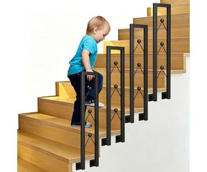 MARXAN Corrimano a Parete per Scale Esterne Interne, ringhiera per Scale di Transizione, gradini in Cemento/Legno, staffe per corrimano a Forma di U con Kit di Installazione(95cm)