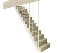 MARXAN Corrimano per Scale Interne ed Esterne, Pali per balaustre in Ferro battuto, gradini per corridoi, soffitte, ringhiere di Transizione a Forma di L in Tubo Tondo Bianco(100cm)