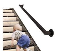 MARXAN Corrimano Quadrato Corrimano Montato a Parete, Corrimano Moderno Nero per Interni ed Esterni, Ringhiera per Scale Staffe in Ferro battuto 1m 1.5m 2.5m 3m 3.5m(450cm)