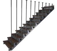 MARXAN Ringhiera Industriale a Forma di L per Scale Esterne e Interne, ringhiere Antiscivolo per Ville, ringhiere per parapetti di Transizione per Veranda e Giardino, Nere(115cm)