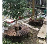 MARXAN Sgabello Rotondo da Cortile Resistente alle intemperie | Sedia da Giardino per Il Tempo Libero Sedia da Parco per Esterni | Panca Avvolgente per Albero in Legno massello(Bianco,Half Round)