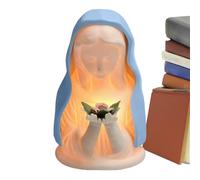Mary Devotional - Lampada da notte religiosa a LED per tavolo o mensola, statuetta attivata dal bagliore caldo con illuminazione ad alta efficienza energetica, decorazione per la casa cristiana e