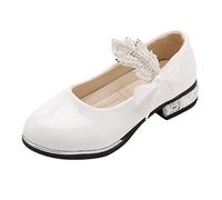 Mary Jan, scarpe da ragazza in pelle verniciata, per la scuola, scarpe da sera, bianco, 36 EU