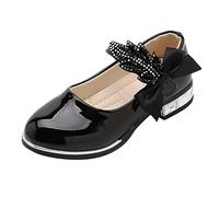 Mary Jane Ballerina Ragazza Scarpe da Danza Con Farfalla Scarpe Principessa Strass Elegante Performance Vestito Scarpe Travestimento Vestiti Con Tacco Scarpe Da Sera, Nero , 26 EU