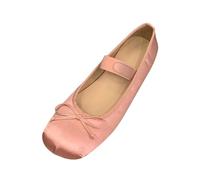 Mary Jane - Ballerine da donna, eleganti, con suola morbida, comode, con cinturino alla caviglia, punta rotonda, leggere, traspiranti, estive, con fiocco, scarpe estive, Colore: rosa., 36 EU
