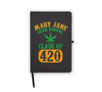 Mary Jane Class of 420 Funny Weed Quaderno con pagine bianche, copertina in ecopelle, agenda, diario, quaderno di lavoro