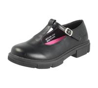 Mary Jane H2R711 - Scarpe da scuola formali in materiale sintetico, con suola spessa e ananas, Sintetico nero., 36 EU