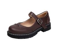 Mary Jane - Scarpe basse da donna, con mocassini, anteriori, chiuse, estive, con cinghia, sandali da trekking, sandali ortopedici, casual e comodi, marrone, 39