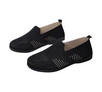 Mary Jane, scarpe basse da donna, eleganti e comode, in materiale lavorato | Scarpe da ginnastica piatte slip-on con suola flessibile, leggere, traspiranti, per il tempo libero