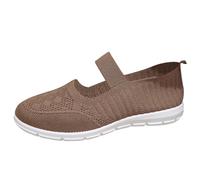 Mary Jane - Scarpe basse da donna, senza lacci, ortopediche, comode, eleganti, lavabili, casual, da infermiera, antiscivolo, con supporto per arco plantare, Marrone, 38 EU
