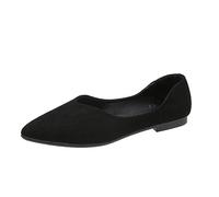 Mary Jane - Scarpe da donna comode, ballerine eleganti senza lacci, scarpe classiche, antiscivolo, suola piatta, per il tempo libero, Nero , 37 EU