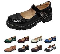 Mary Jane Scarpe da donna comode da donna con piattaforma Chunky scarpe basse con fibbia con cinturino Loafer punta rotonda décolleté cosplay uniforme abito scarpe giapponesi dolce Lolita principessa