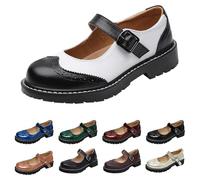 Mary Jane Scarpe da donna comode da donna con piattaforma Chunky scarpe basse con fibbia con cinturino Loafer punta rotonda décolleté cosplay uniforme abito scarpe giapponesi dolce Lolita principessa