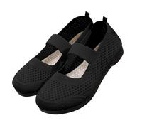 Mary Jane - Scarpe da donna comode, eleganti e antiscivolo, da passeggio, traspiranti, con suola piatta, per il tempo libero, Nero , 37 EU