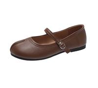 Mary Jane - Scarpe da donna con tacco basso, punta rotonda, comode, morbide, estive, leggere, eleganti, da ufficio, con fibbia, per il tempo libero, per lavoro, viaggi e vita quotidiana, Marrone2, 39