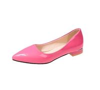 Mary Jane, scarpe da donna piatte da donna, in pelle, eleganti ballerine con cinturino, scarpe basse per attività all'aria aperta, leggere, antiscivolo, estive, Rosa acceso., 42 EU