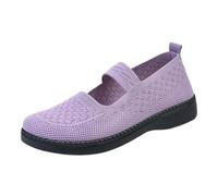 Mary Jane - Scarpe da ginnastica da donna, extra larghe, in rete traspirante, senza lacci, ortopediche, leggere, comode, casual, morbide, per fitness, sport, corsa su strada, rosa, 36.5 EU