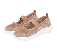 Mary Jane - Scarpe da passeggio piatte da donna, con supporto per arco plantare, traspiranti, in memory foam, casual, con zeppa, scarpe da ginnastica da lavoro, extra larghe, per diabetici, regolabili