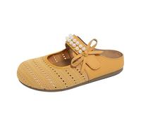Mary Jane Scarpe Donna Estate Pantofole Eleganti Piatte Mary Janes Punta Rotonda Scarpe in Pelle Dolce Lolita Scarpe da Principessa Scarpe Casual Scarpe Donna Maglia Casual Casual, giallo., 36 EU