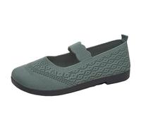 Mary Jane - Scarpe ortopediche da donna, estive, traspiranti, in rete, comode, con suola piatta, leggere, resistenti alle cadute, per il tempo libero, per le vacanze e la vita quotidiana, verde, 38 EU