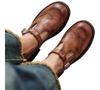 Mary Jane Scarpe Piattaforma Chunky Mary Jane for Donna Donna Comfort Punta Rotonda Antiscivolo Eleganti Casual Carine Scarpe da Lavoro for la Scuola for Ragazze(Brown,41)