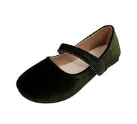 Mary Jane Shoes Square Toe Flats for Women Comfortable Ankle Strap Flats Casual Fashion Slip On, verde scuro, 41 EU