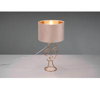 MARY LAMPADA DA TAVOLO METALLO ORO CON PARALUME VELLUTO BEIGE E ORO H. 45,5CM 1 LUCE ATTACCO E27