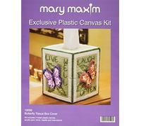 Mary Maxim Kit di tela in plastica per scatola di fazzoletti, motivo farfalle, 12,7 cm, 7 pezzi, multicolore