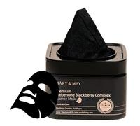 Mary&May Maschera Essence Premium all’Idebenone e Complesso di Mora - Maschera in tessuto viso coreana anti-età con dispenser rapido - Con vitamina C, 20 fogli