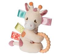 Mary Meyer Taggies Soft Baby Rattle with Teether Ring and Sensory Tags, 6-Inches, Tilly Giraffe