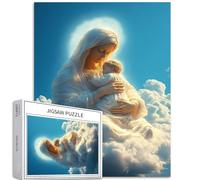 Mary on the Cloud Holding Baby Gesus Puzzle da 1000 pezzi per adulti Puzzle Vergine Maria Puzzle cristiano 50 x 68 cm per decorazione domestica regali puzzle famiglia perfetto per serate di gioco