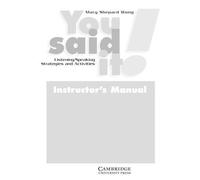 Mary Shepard Wong You Said It Instructor's Manual (Tascabile) You Said It