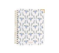 Mary Square Floriette Field Devotional Journal, quaderno cristiano a spirale con studio guidato delle Scritture, sezioni di preghiera e lode, diario floreale blu