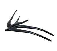 Marycrafts Forchetta per capelli a forma di rondine in corno di bufalo nero, forcina per capelli, forcina per capelli, giocattolo per capelli, fatto a mano, 12 cm
